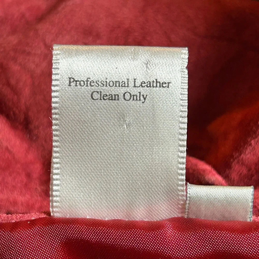 Coldwater Creek Red Leather‎ Suede Knit Zip Front Jacket Women 1X